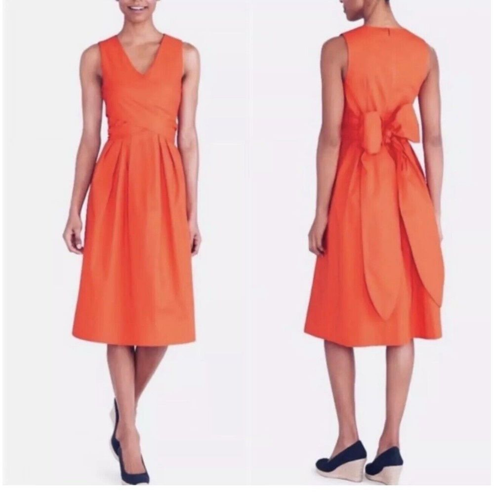 J.Crew Midi Dress Wrap Style Orange Dress Fall Size 2
